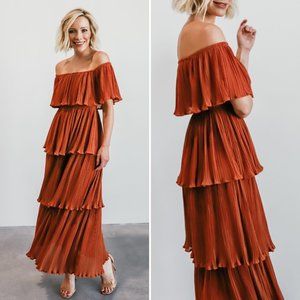 ISO Zarra Spice Pleated Dress XS